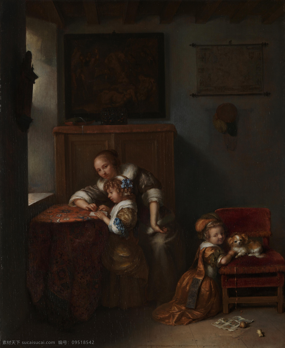 壁画 绘画书法 精品 美术 名画 欧洲油画 人物油画 卡 斯帕 教 孩子 阅读 位 女士 设计素材 模板下载 一位女士 装饰画 精美油画 名作 艺术品 欧式绘画 文化艺术 家居装饰素材