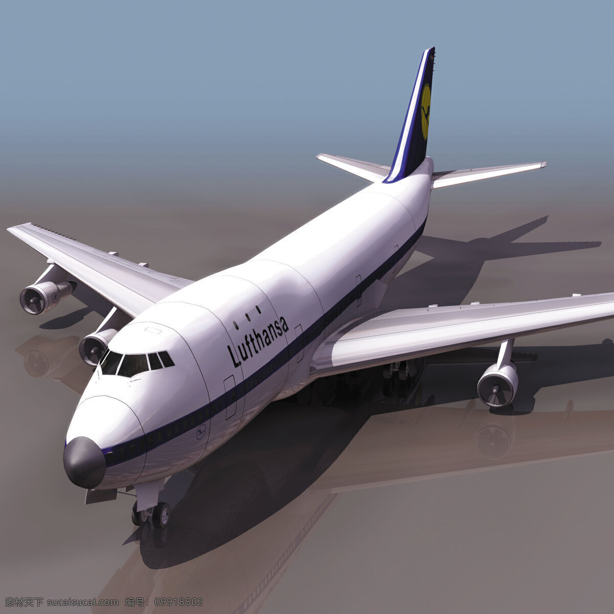 飞机模型06 b747 飞机模型 民用飞机 3d模型素材 电器模型
