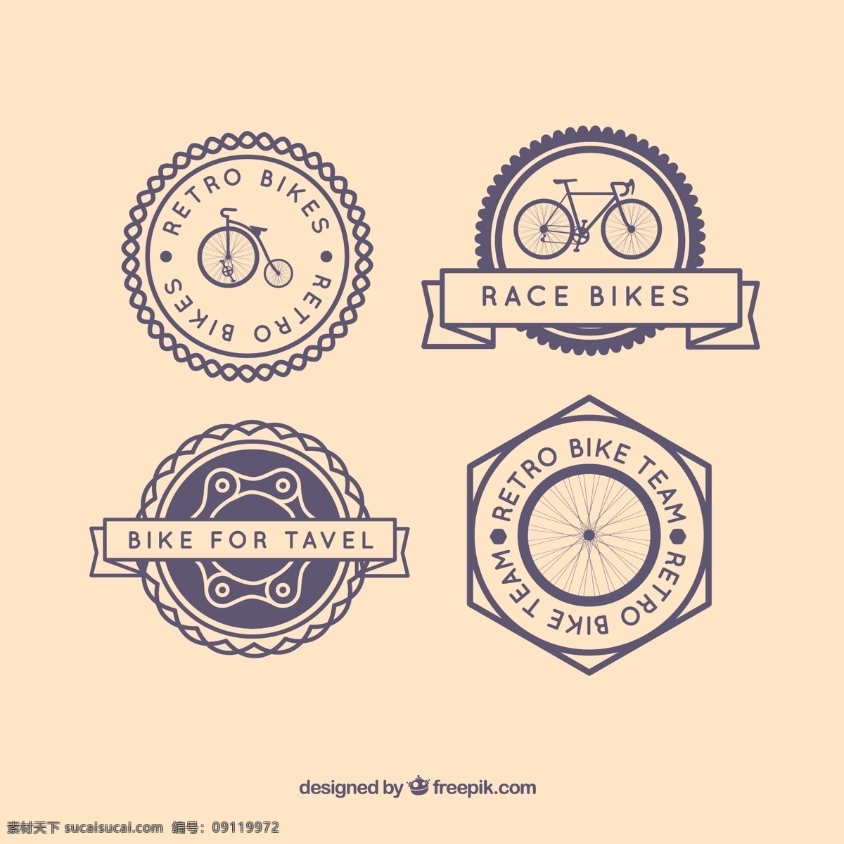 复古自行车 复古 不干胶标签 徽章 自行车 标签 交通运输 国徽 葡萄酒