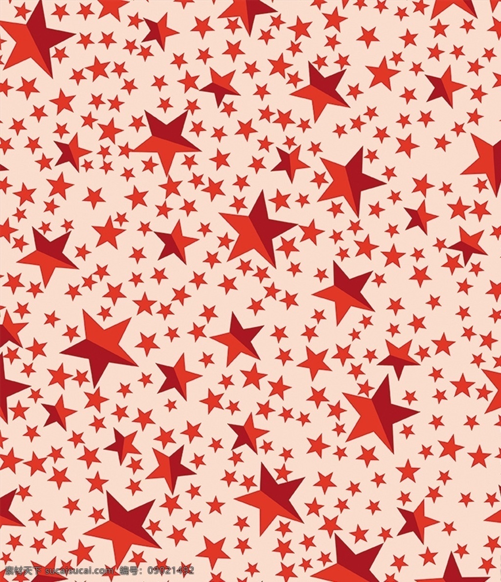 红色星星 数码印花 服装花型 红色五角星 分层