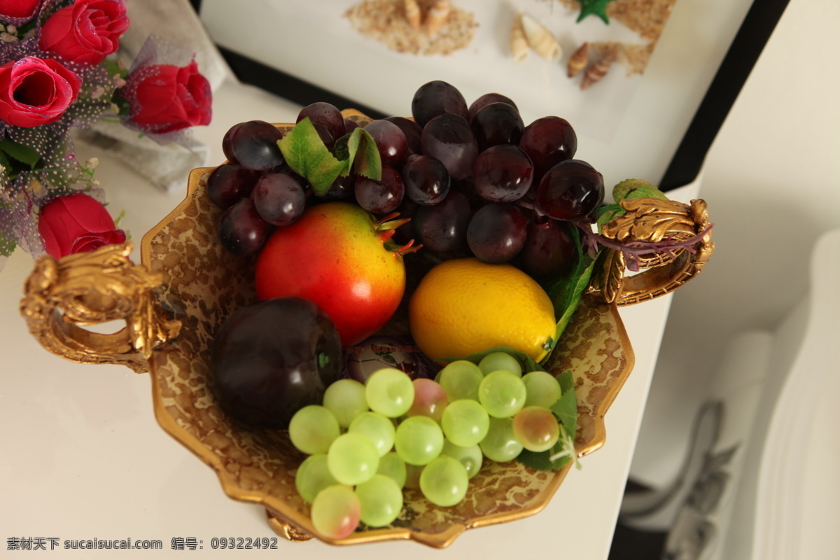 新鲜 水果盘 古典 果盘 奢华 生物世界 水果 新鲜水果 新鲜水果盘 psd源文件