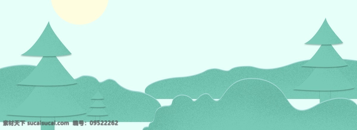 绿色 纸片 背景 松树 绿色背景 清新背景 背景素材 banner