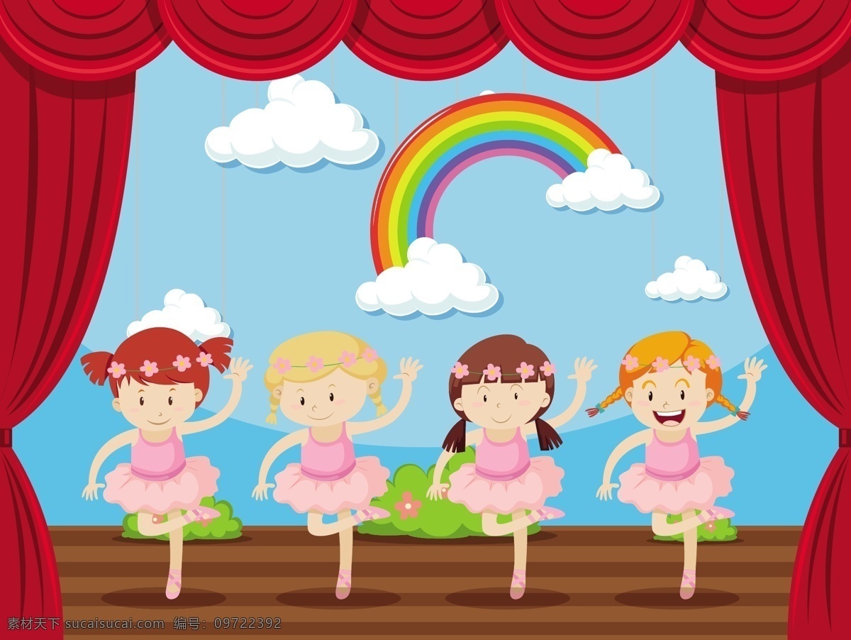卡通表演儿童 卡通儿童 舞台表演 舞台 表演 演出 快乐儿童 跳舞 舞蹈 娱乐 卡通设计