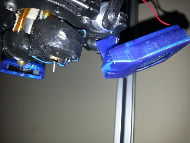 罗斯托克 最大 双 挤出机 风扇 支架 3d打印模型 3d 打印 模型 stl 灰色