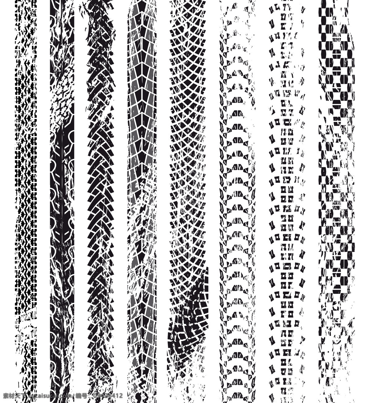 轮胎底纹 车轮痕迹 轮胎印 手绘 墨迹 汽车轮胎印痕 交通工具 背景底纹 矢量 底纹边框