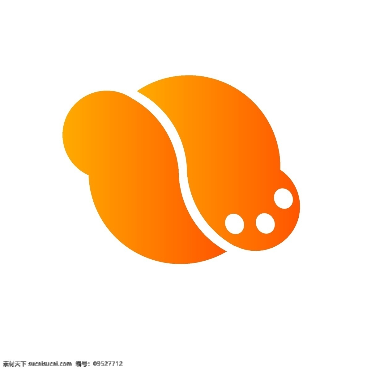 橙色 系 的卡 通 飞船 卡通 可爱 logo 标志 商用