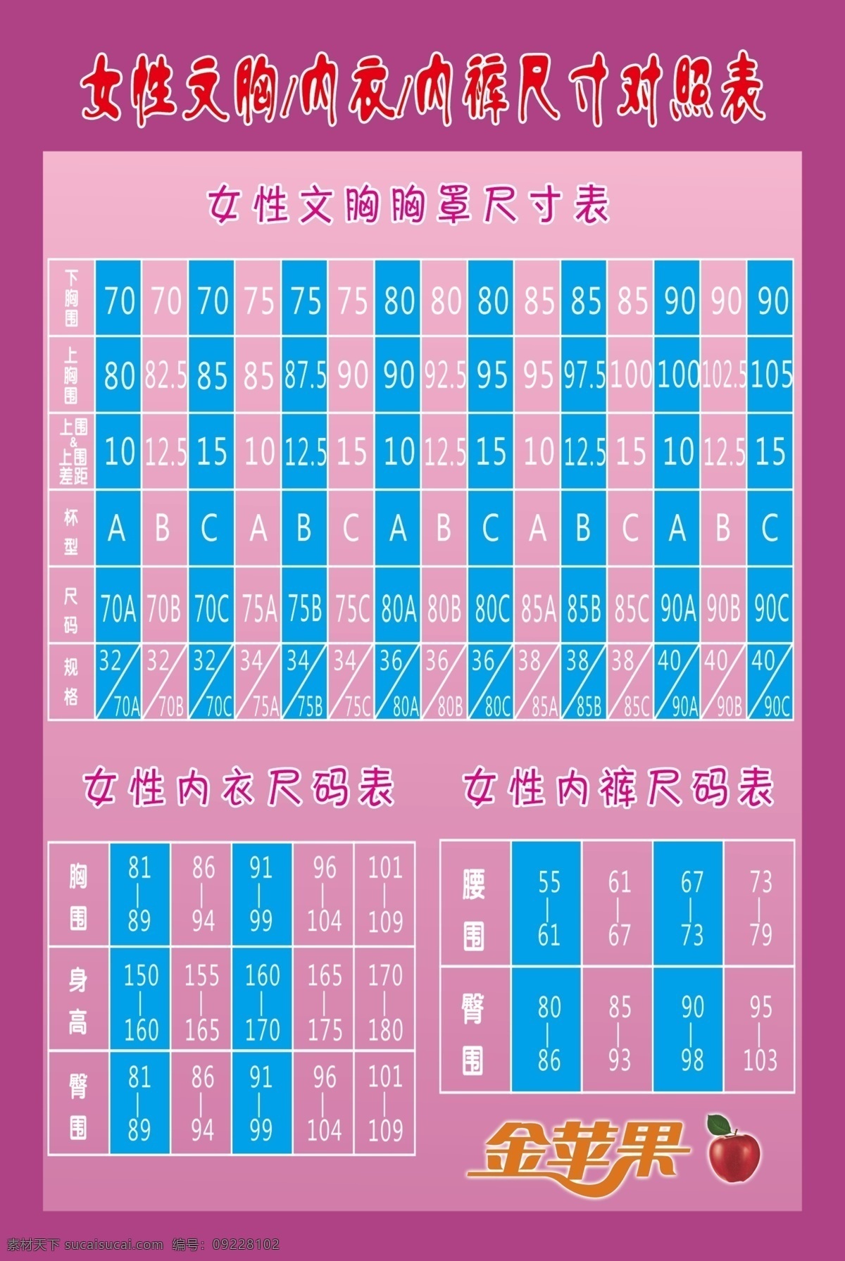 尺码 内衣内裤 文胸 胸罩 招贴设计 女性 内衣 内裤 女性文胸 对照表 下胸围 上胸围 杯型 规格 胸围 内衣尺码 内裤尺码 海报 其他海报设计