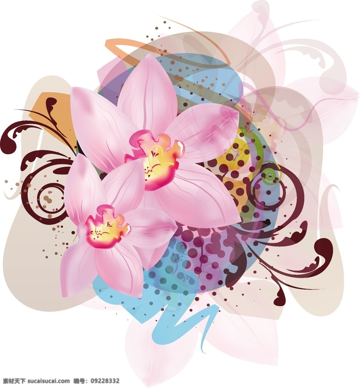 鲜花 绽开 花卉 光斑 光晕 花纹 金色百合花 绿叶 鲜花图片素材 耀眼色彩 花卉绽开 矢量图 其他矢量图