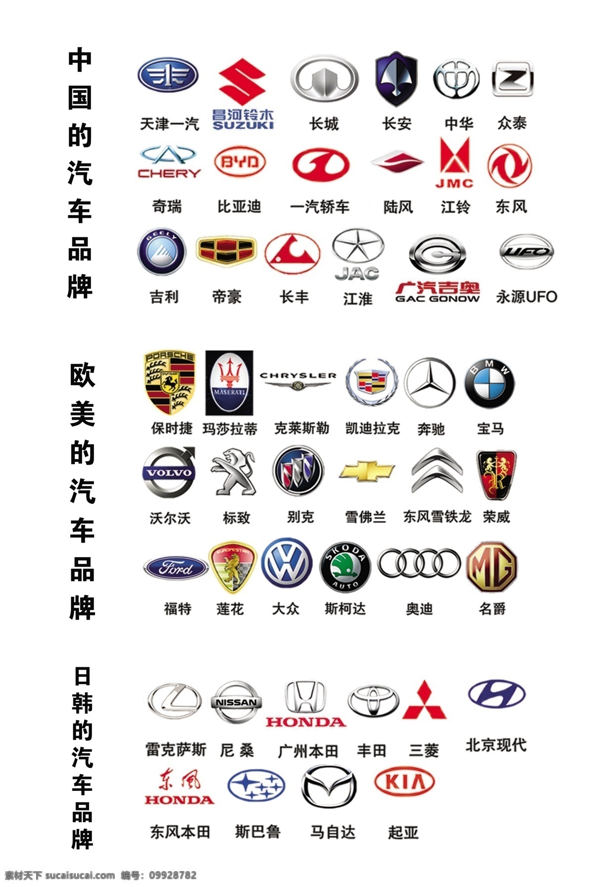 汽车 标志 大全 标识 标识标志图标 汽车标志大全 图标 模板下载 psd源文件