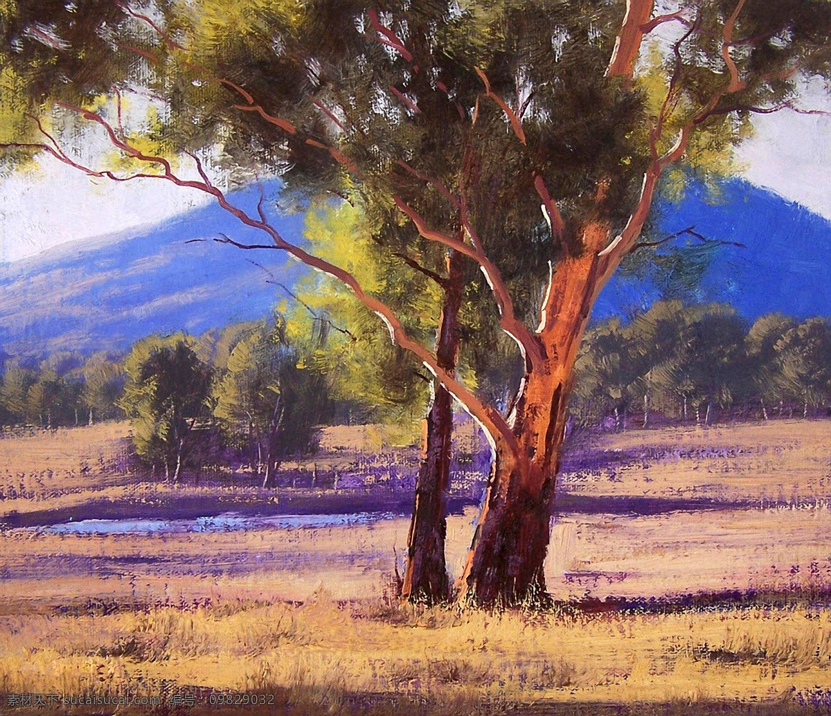 草地 草地树木 风景 风景画 挂画 绘画 绘画书法 景色 油画 树木 设计素材 模板下载 画风景 艺术 油画艺术 森林 树林 山区 山峦 西方油画 欧美油画 油画作品 油画风景 文化艺术 家居装饰素材
