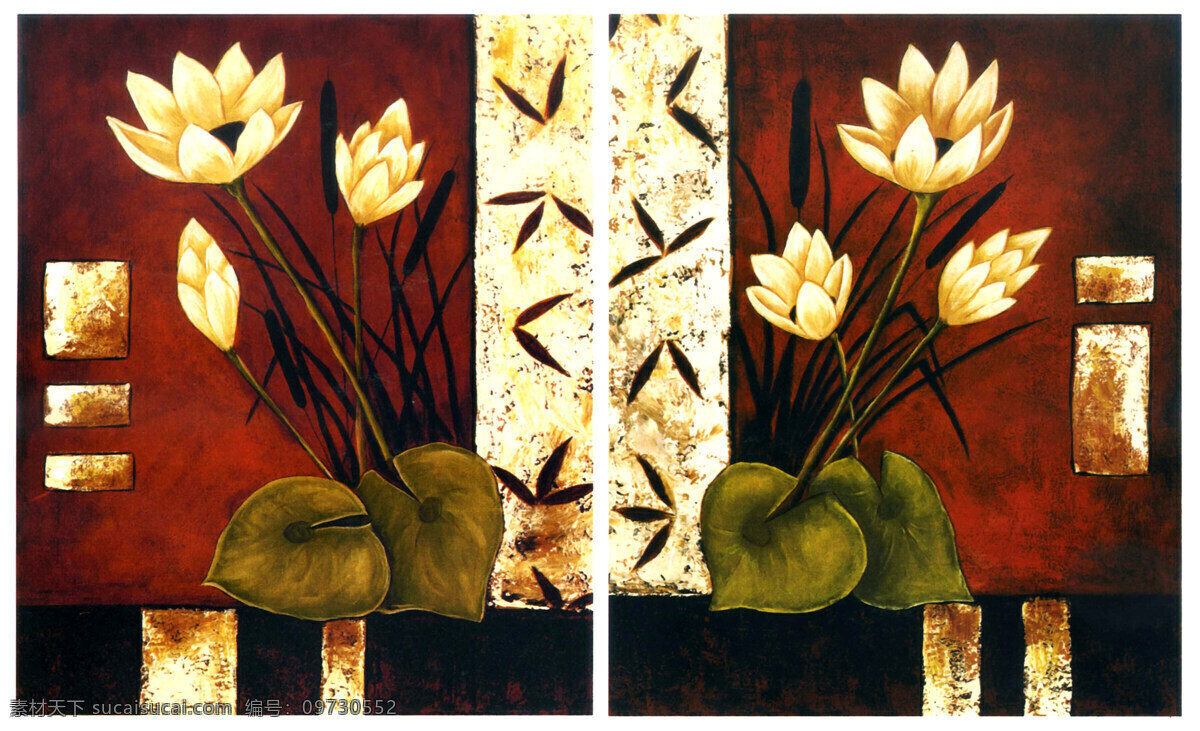 抽象 荷花 抽象画 抽象油画 绘画书法 图案背景 文化艺术 印象油画 抽象荷花 七彩油画 窗台花瓶 装饰素材 无框画