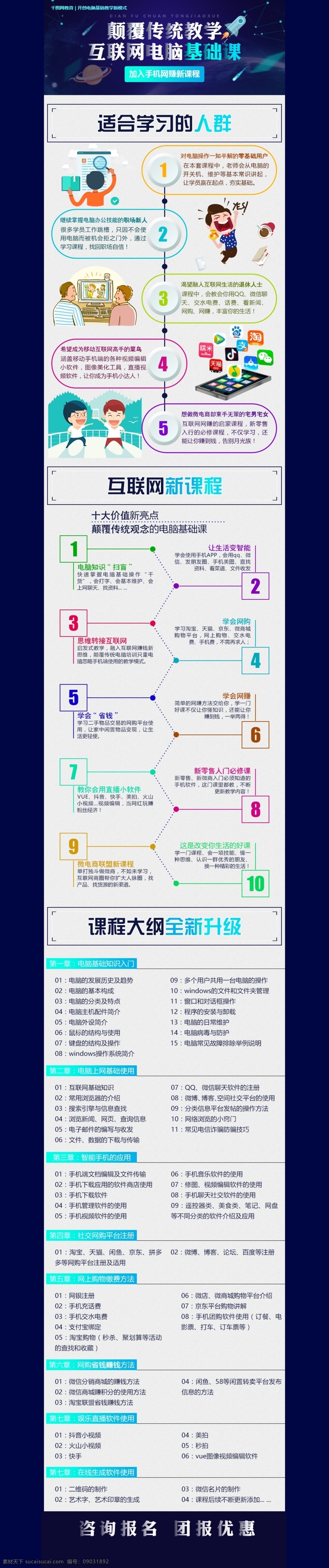 移动 互联网 电脑 基础 课程 大纲 源文件 app图表 扁平化人物 渐变 课程大纲 蓝色背景 淘宝购物 天猫 退休人士 椭圆 网上聊天 宅男宅女 直播软件 智能手机