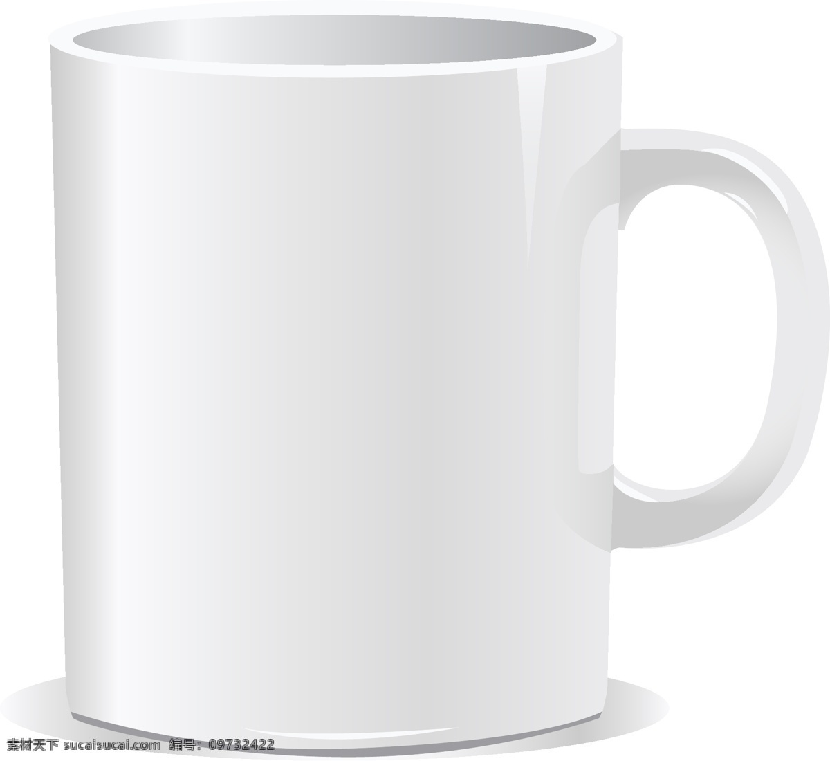 白色 陶瓷 咖啡杯 逼真 模板 设计稿 水杯 素材元素 陶瓷杯 质感 源文件 矢量图