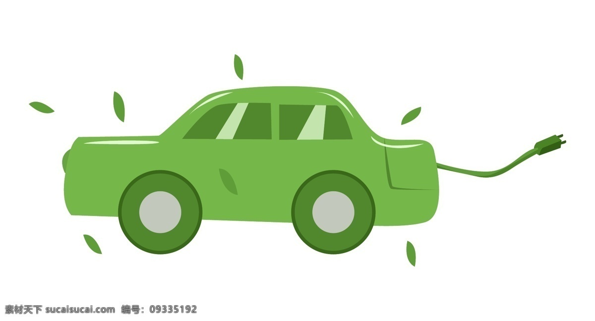绿色环保 汽车 插画 绿色环保汽车 绿色生态 环保 绿色充电汽车 现代科技 交通工具 节能 排气