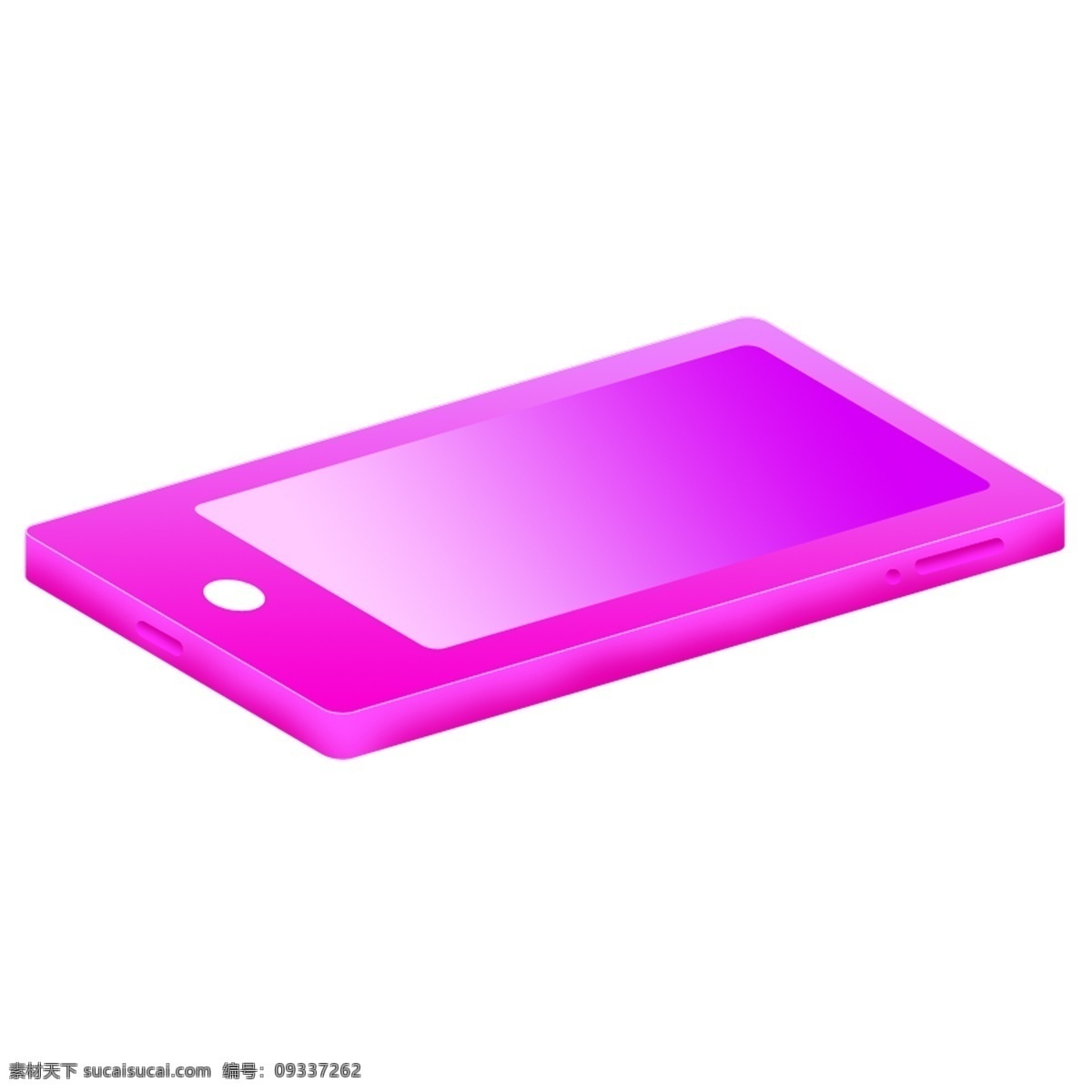 粉红色 手机 微立体 简约 装饰素材