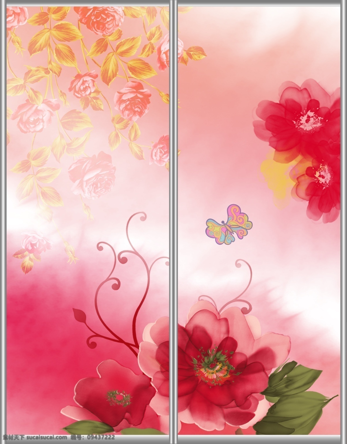 广告设计模板 韩国 蝴蝶 花朵 花卉 手绘 水彩 水墨 移门 图案 模板下载 移门图案 移门汇 移门图 源文件 家居装饰素材
