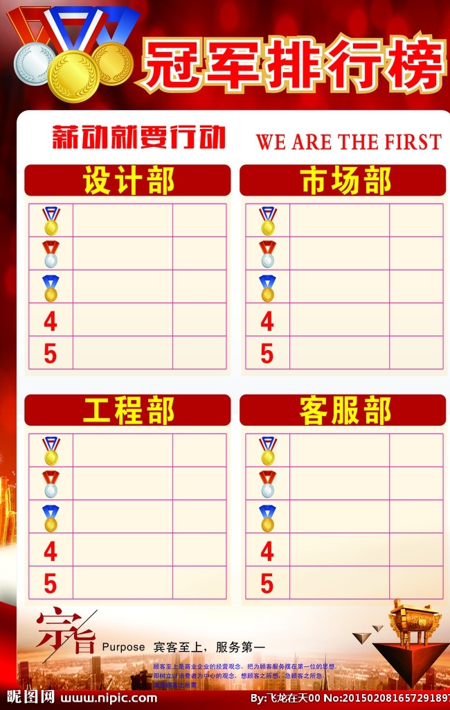 企业 展板 英雄榜 冠军 金牌 奖牌 鼎 金字塔