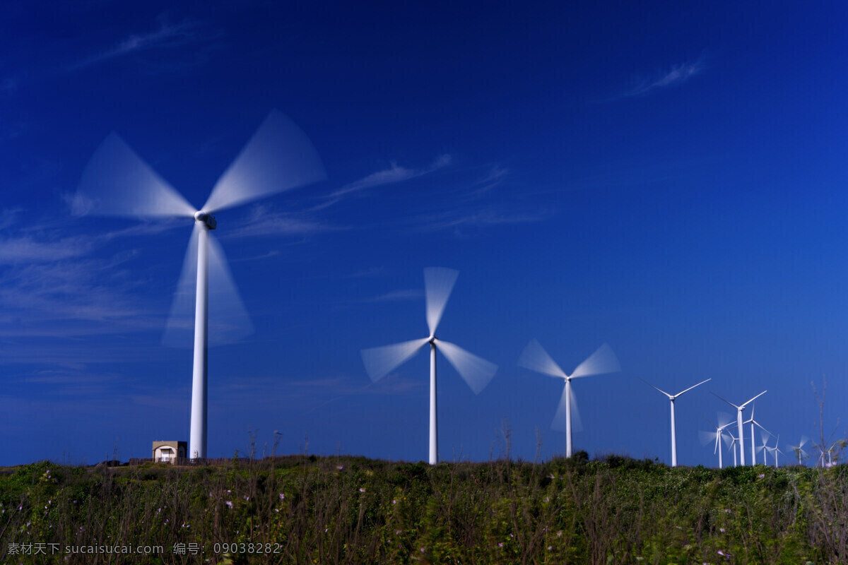 风能 发电 风能发电 风力 风车 蓝天 科技 能源 环保 现代科技 高清图片 科技图片