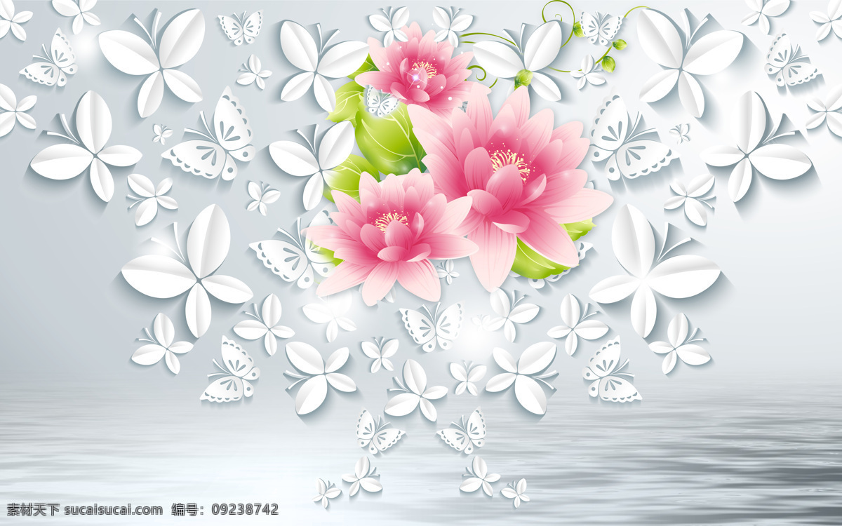 立体 蝴蝶 背景 墙 3d 电视背景墙 壁画 壁纸 白色