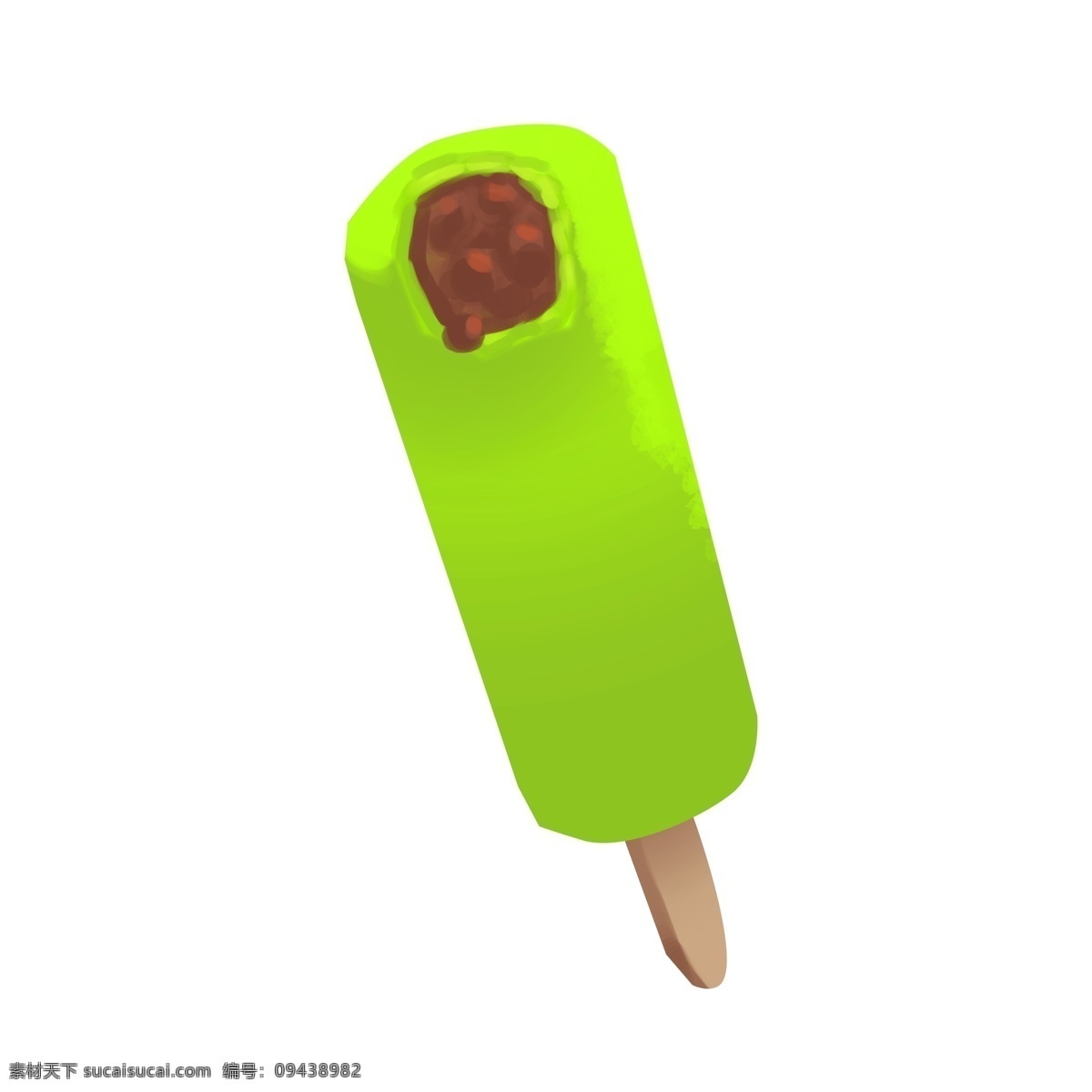 红豆 冰淇淋 插画 绿色 夏季