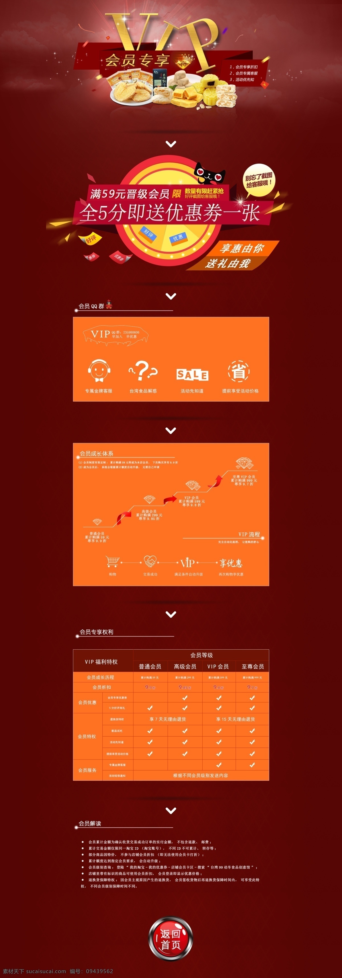 vip 会员 页面 专享 成长 红色 活动 独立页面