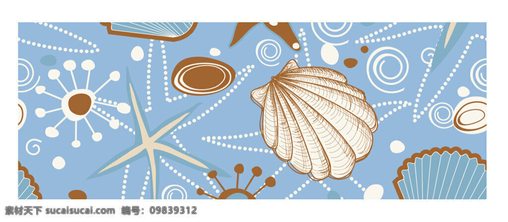 卡通 手绘 贝壳 banner 背景 海报 矢量背景 童趣