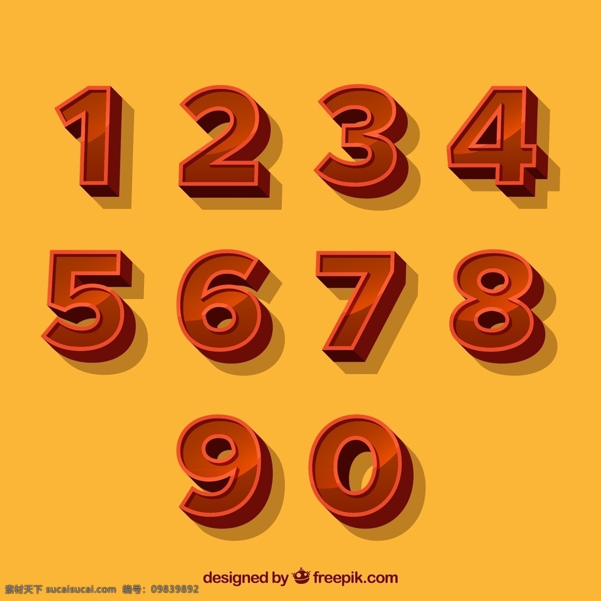红色立体数字 红色 立体 数字 艺术字 矢量 vis系统 vi设计