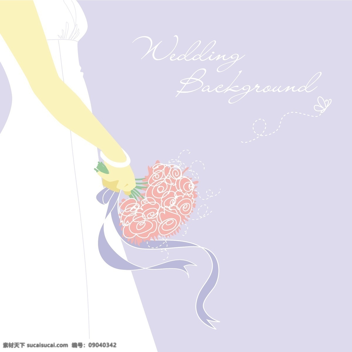 婚礼 背景 新娘 花束 白色