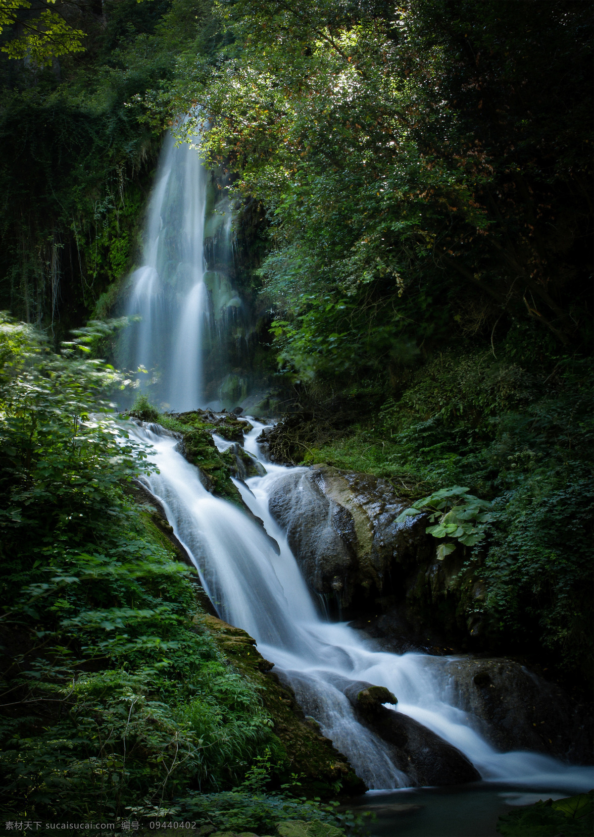 自然景观 山林 森林 流水 瀑布 溪流 壁纸 树林