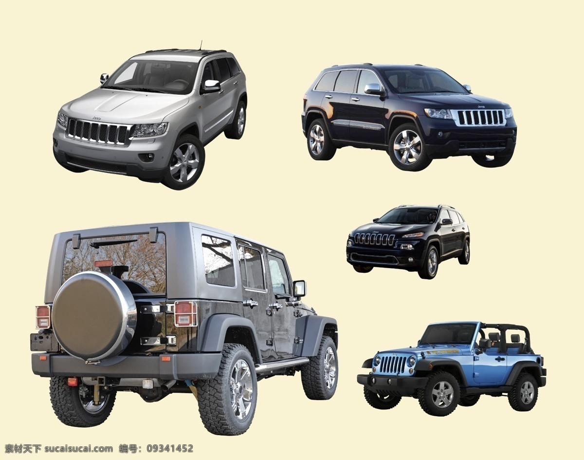 吉普越野车 吉普车 吉普 吉普牧马人 吉普切诺基 大切诺基 jeep 越野车 分层 源文件