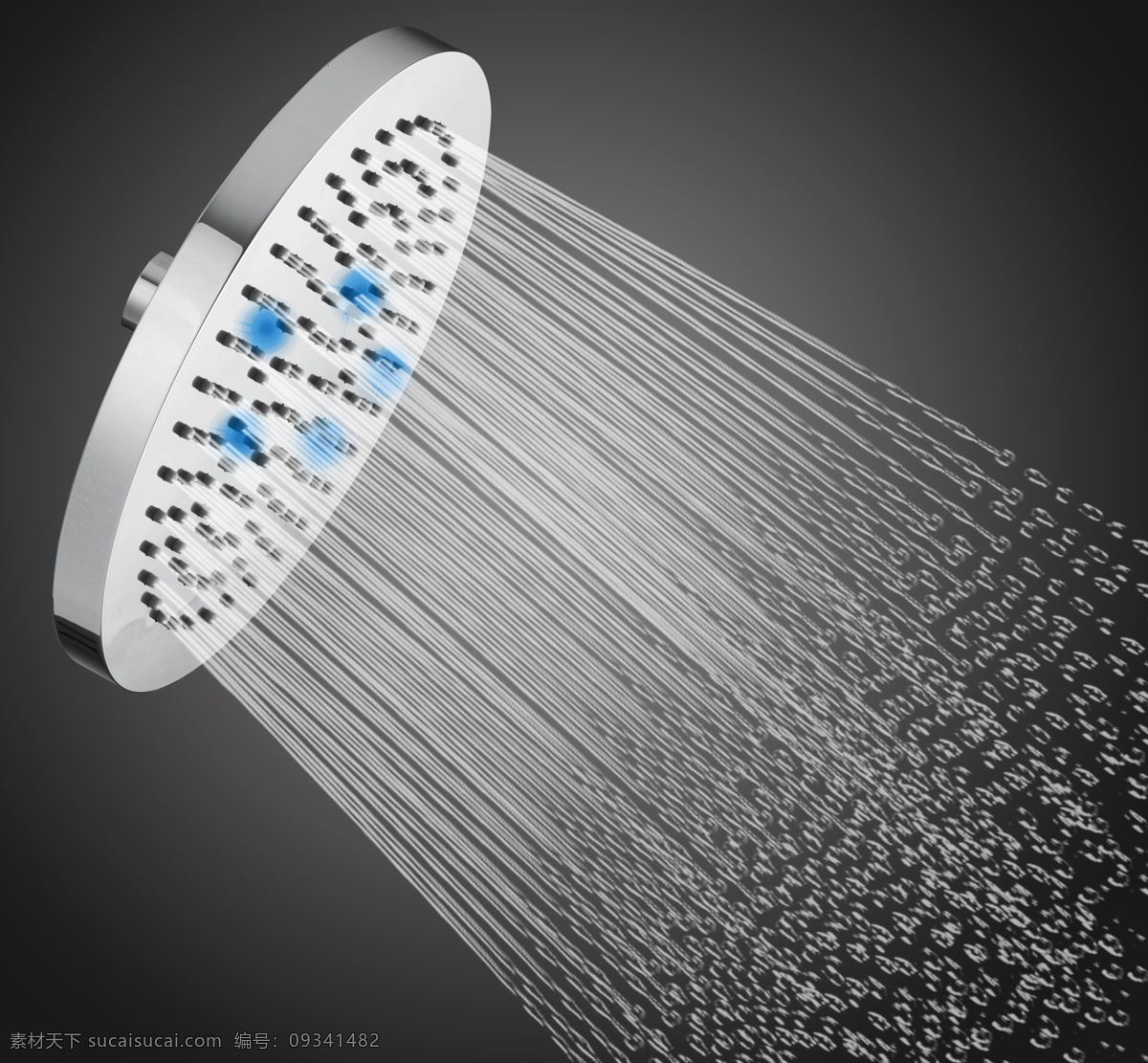 花洒水效果图 顶喷 花洒 出水 led灯 效果图 卫浴 产品 分层