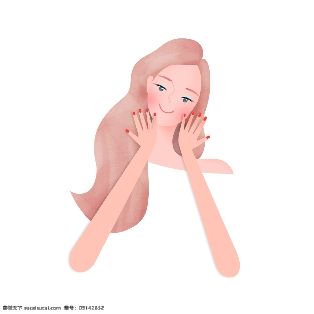 一个女人 长发 美丽 漂亮