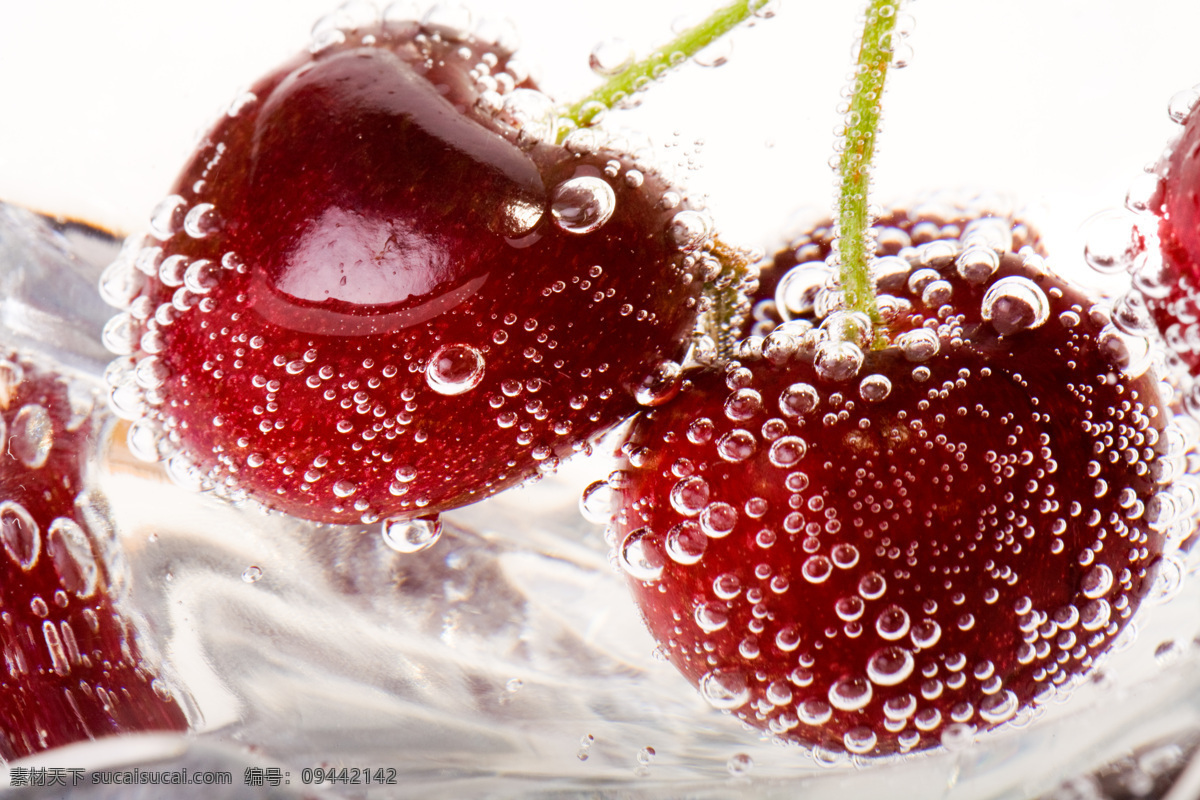 泡 水中 樱桃 cherry 水果 高清图片 水泡 蔬菜图片 餐饮美食