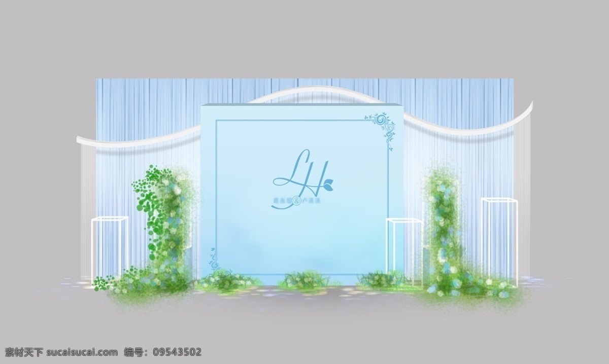 蓝色 婚礼 迎宾 区 效果图 婚庆 婚庆效果图 婚礼效果图 浅蓝色 浅蓝效果图 浅蓝迎宾区 迎宾区 婚礼手绘 手绘效果图 环境设计