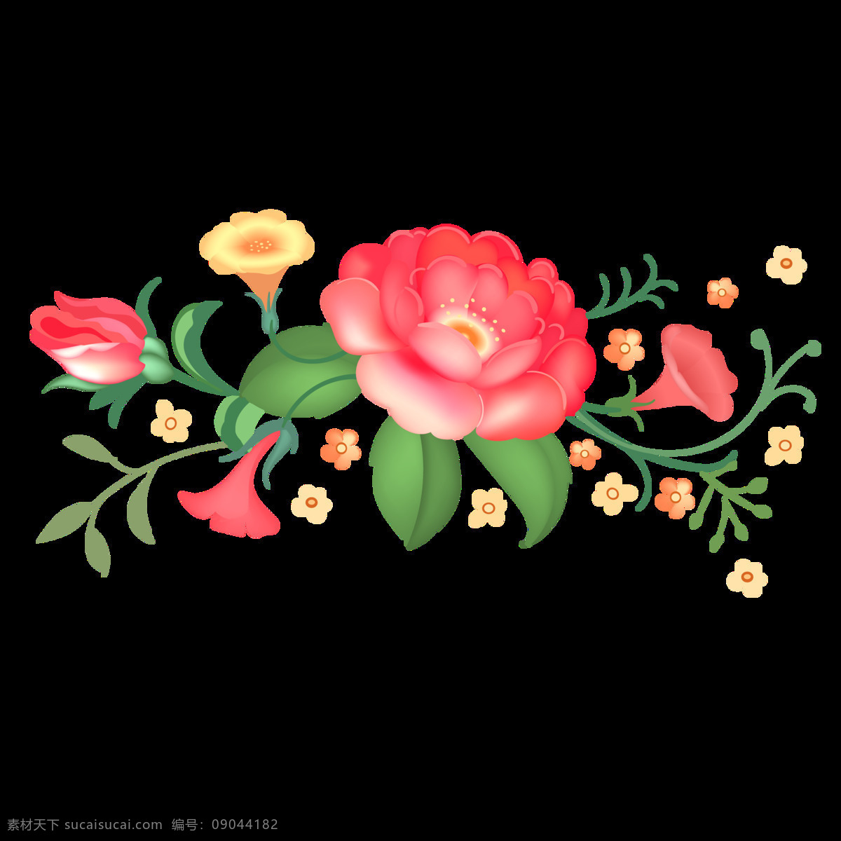 娇媚 鲜花 透明 装饰 抠图专用 设计素材