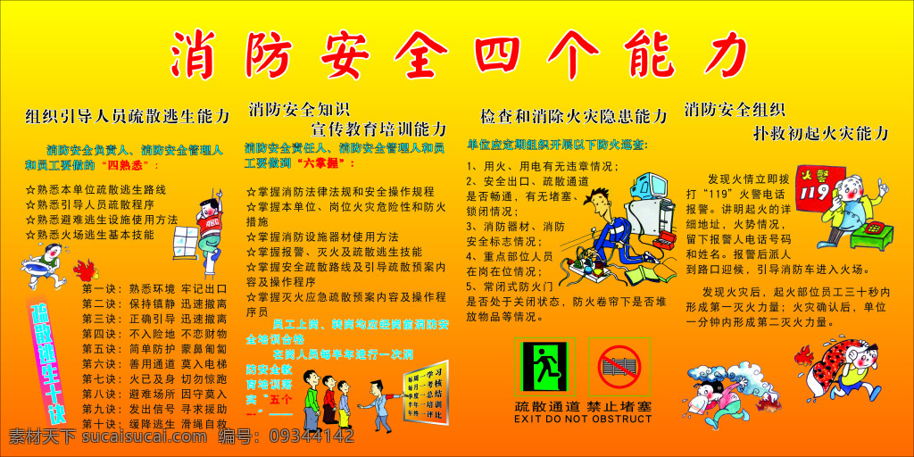 消防 四 能力 展板 四个能力 安全