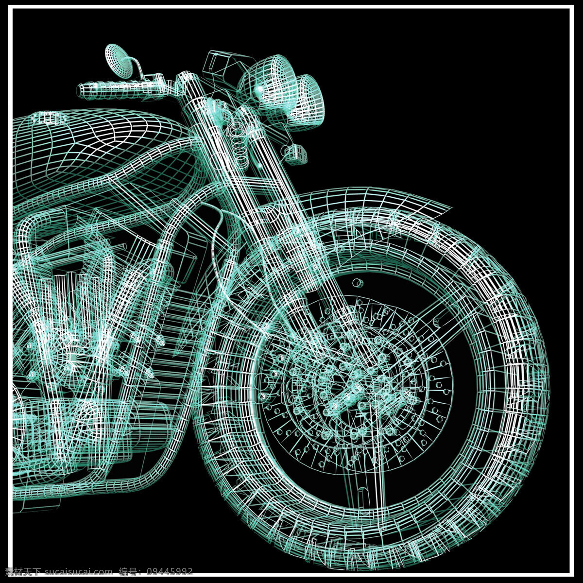 绿色 立体 摩托车 3d摩托车 立体摩托车 科技摩托车 线条摩托车 机车 赛车 交通工具 其他类别 现代科技