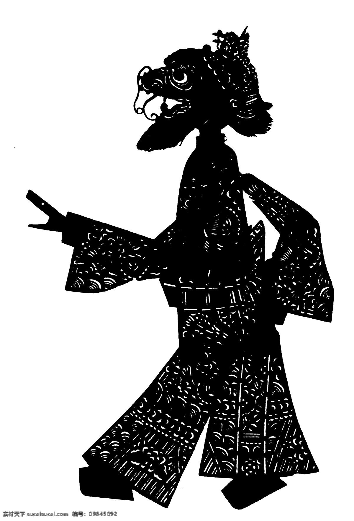 皮影图案 清代图案 中国 传统 图案 设计素材 皮影专辑 民间美术 书画美术 白色