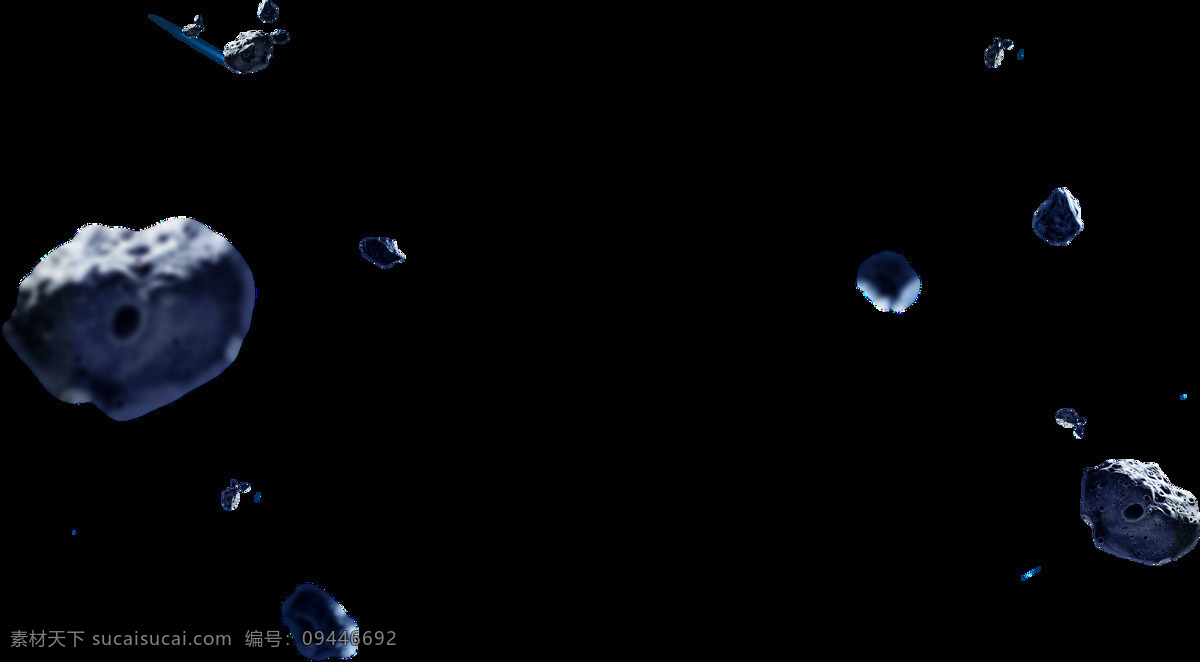 黑色 太空 漂浮 石块 元素 石头 科技