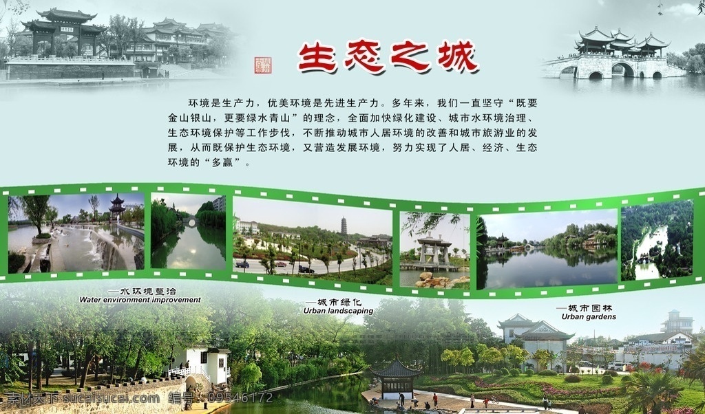 扬州风景 扬州 风景 旅游风光 展板 展板模板 广告设计模板 源文件