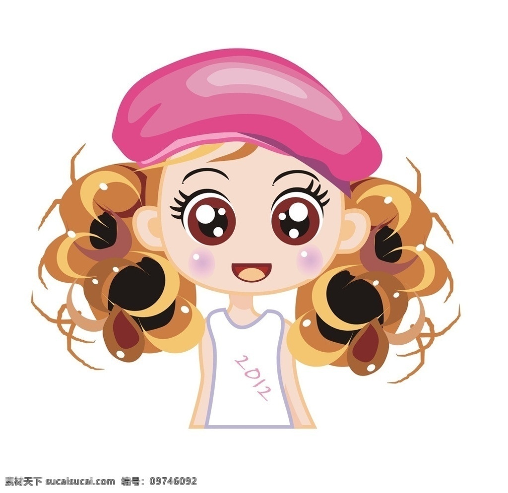 卡通女孩 卡通娃娃 女孩 戴帽女孩 卡通戴帽女孩 儿童幼儿 矢量人物 矢量