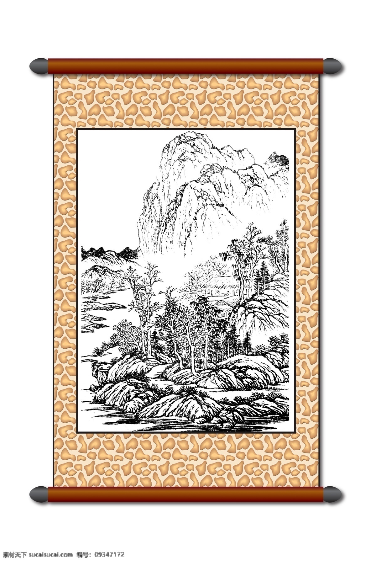 分层 白描 版画风景 传统画 风景 风景画 工笔 古画 模板下载 白描风景 山水画 古建筑 线描 美术 黑白稿 卷轴画 挂画 中国风 艺术画 文化艺术 绘画书法 设计图库 源文件 家居装饰素材 山水风景画