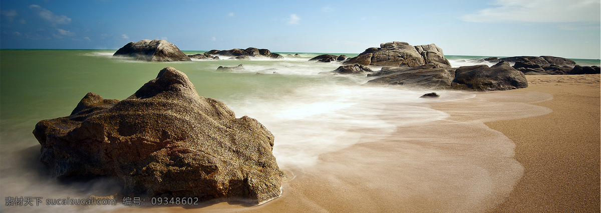 岩石 海景 唯美 背景 banner 黑色