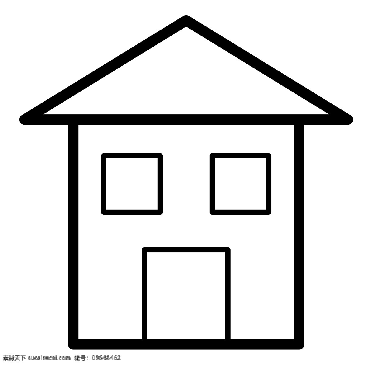 黑色 几何 三角形 建筑 房屋 元素 创意 扁平化 ui 图标 卡通插画 光泽 窗户