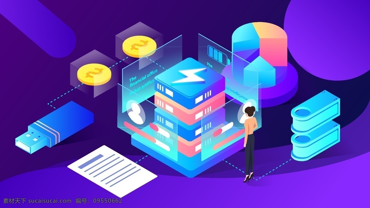 d 科技 人工智能 金融 数据 办公 渐变 插画 矢量图 banner 商务 蓝色 app闪屏 启动页 手机配图 手机壁纸 朋友圈配图 数据分析 理财 2.5d科技 2.5d金融 科技未来 usb