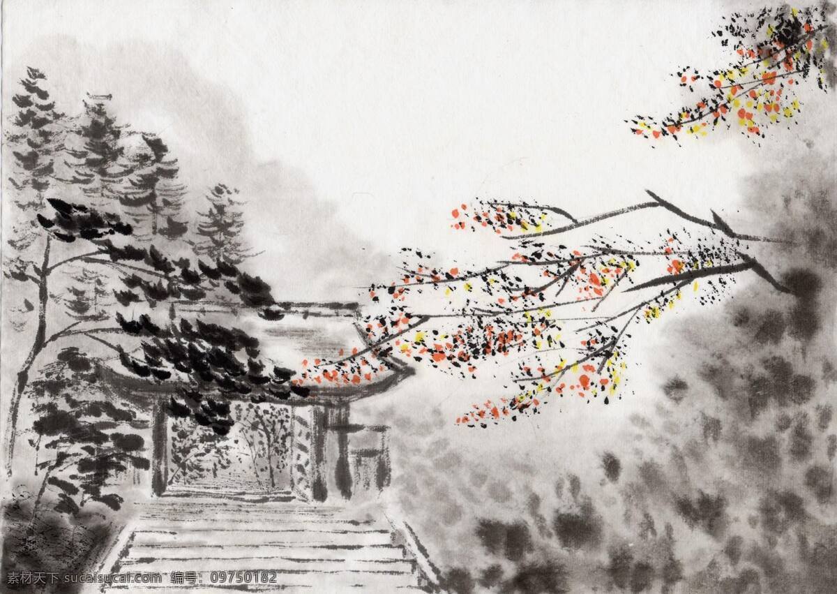 大山深处 山水 水墨画 大山 画 水墨 文化艺术