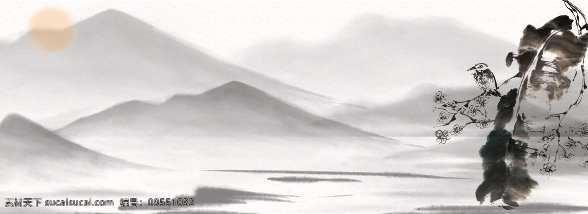 古风 水墨 远山 花鸟 电商 淘宝 背景 水墨远山 插画 中国风 淡雅 复古 素雅 水墨树 水墨小鸟 古风山水 淘宝背景