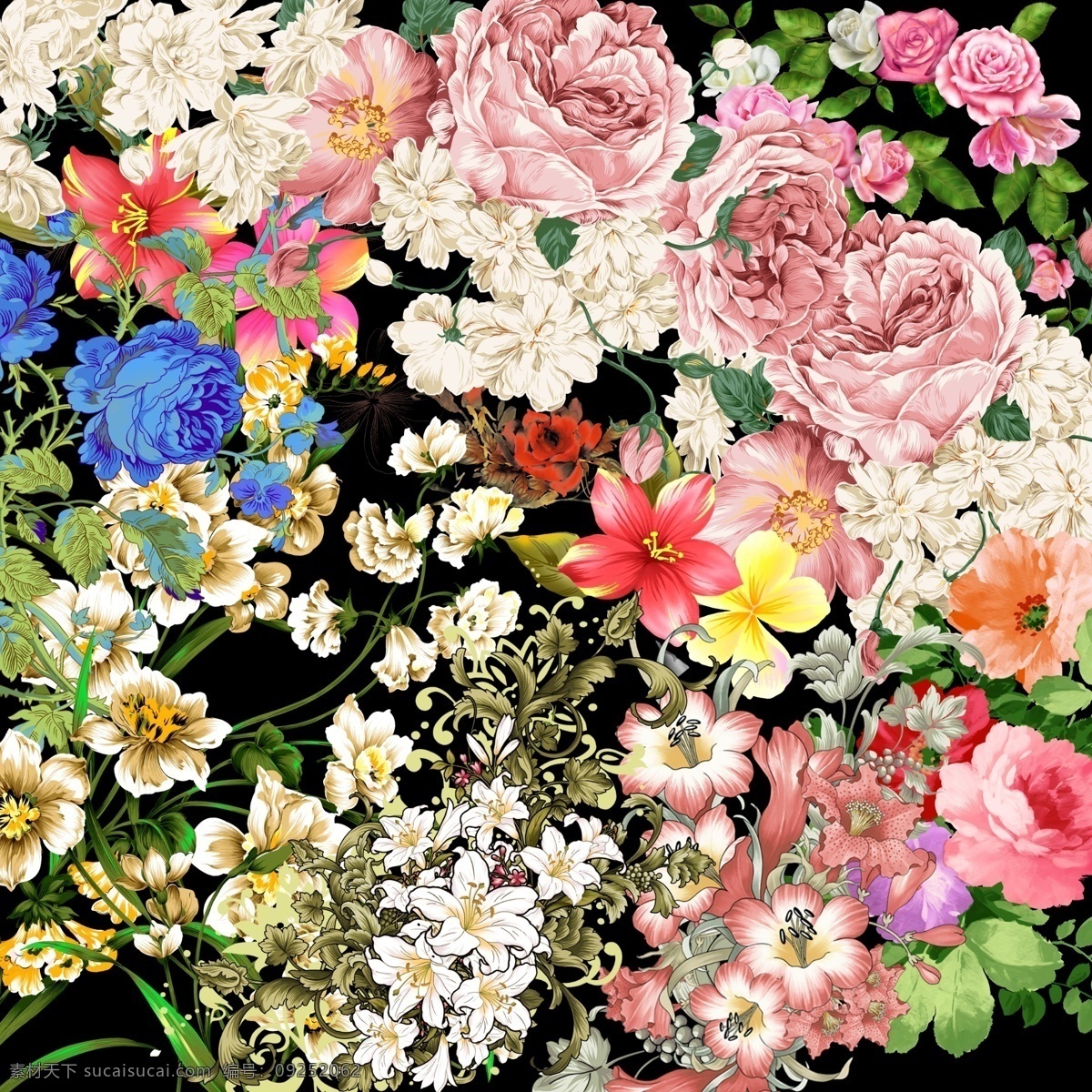 分层 百合 玫瑰 牡丹 手绘花朵 手绘 花朵 模板下载 水仙花 五彩缤纷 月季 文件 源文件 psd源文件