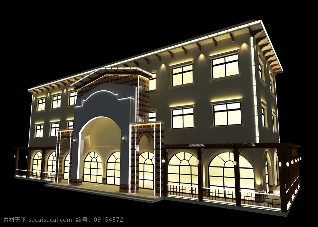 楼体 亮化 效果图 数码管 夜景 售楼部 小区 广告 门头 灯带 室外广告 3d设计 室外模型 max