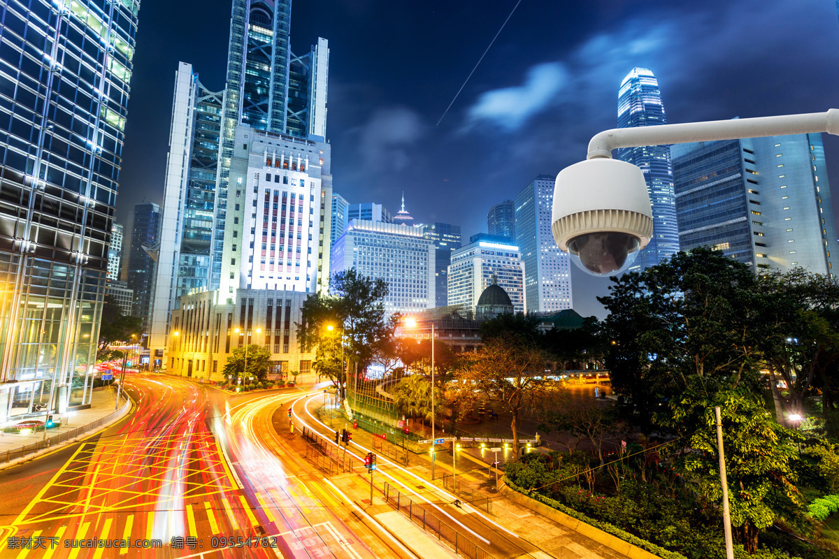 城市 夜景 监控 电子监控 摄影头 城市夜景 繁华都市 城市风景 香港 其他类别 生活百科